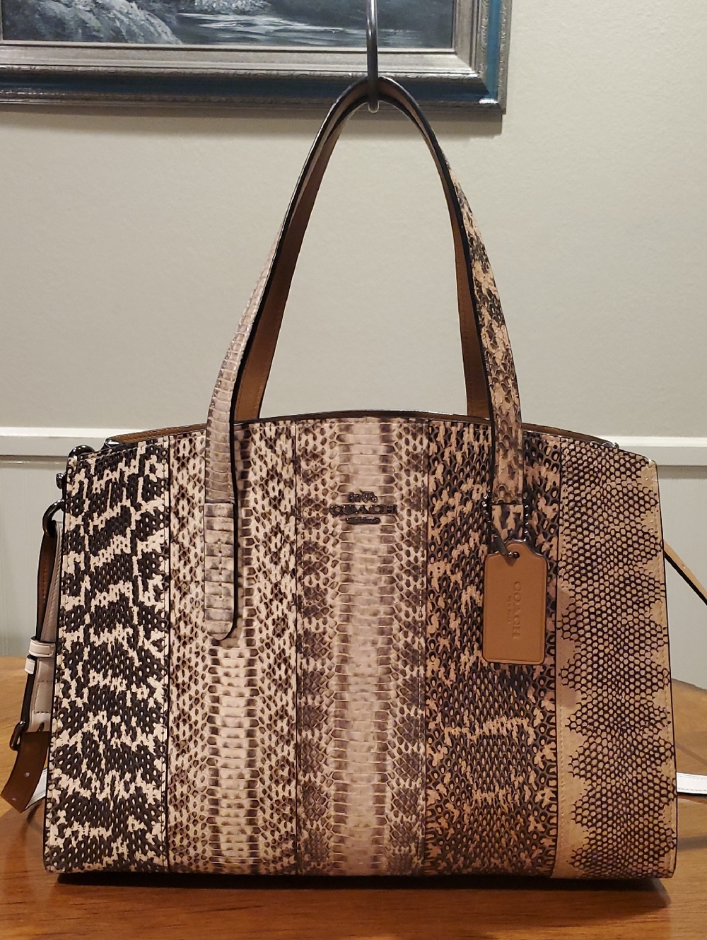 Coach Real Snakeskin Charlie Carryall Tote